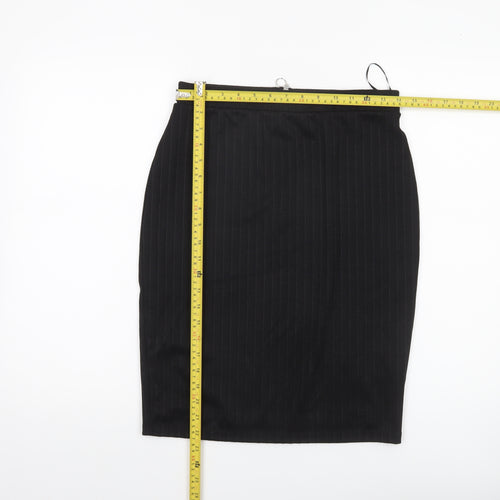 Savida Women Black Pencil Skirt M Knee Length Zip Workwear