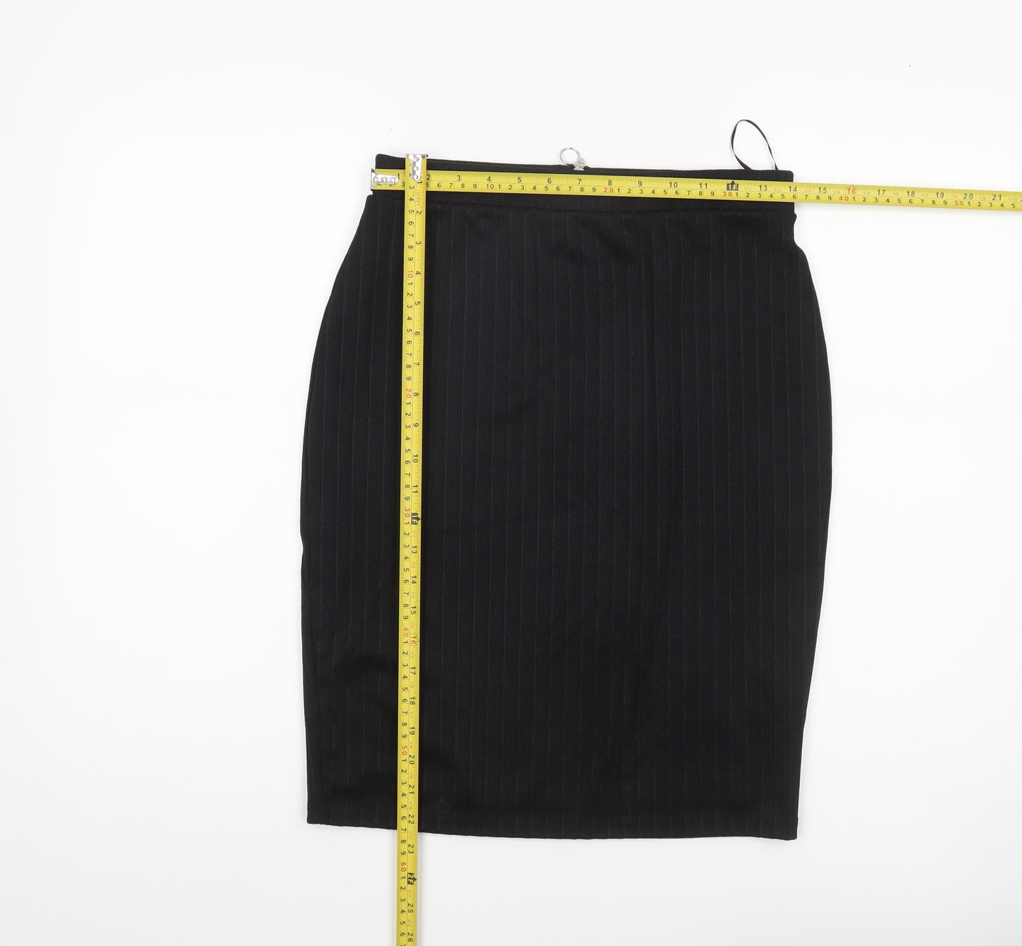 Savida Women Black Pencil Skirt M Knee Length Zip Workwear