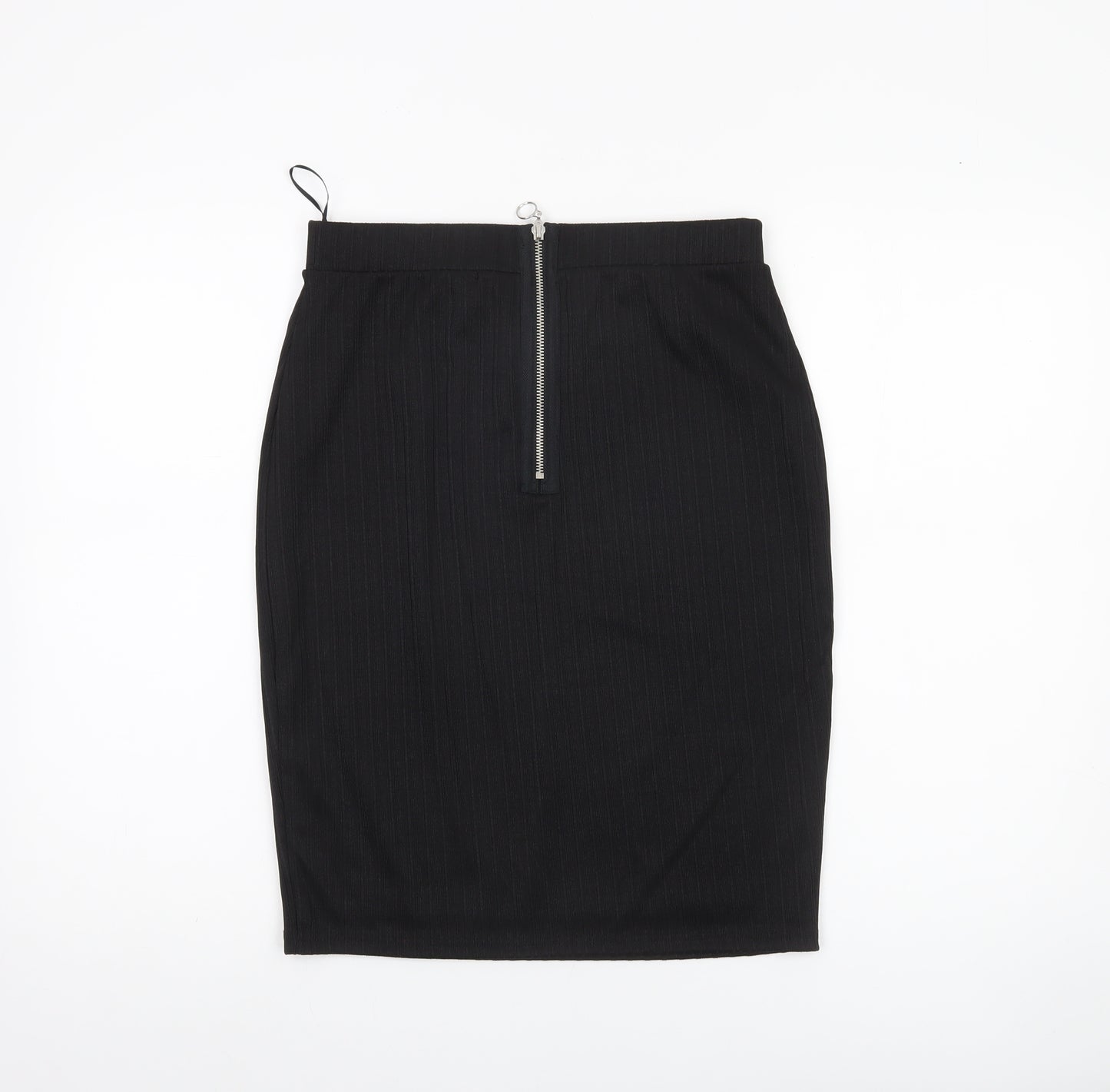 Savida Women Black Pencil Skirt M Knee Length Zip Workwear