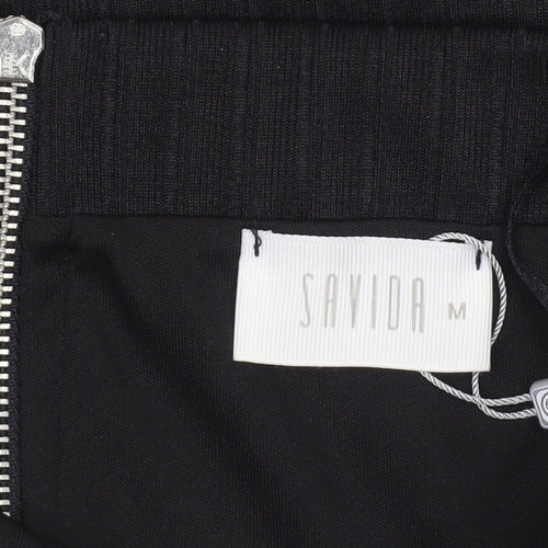 Savida Women Black Pencil Skirt M Knee Length Zip Workwear