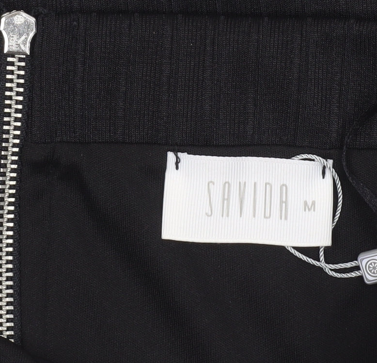 Savida Women Black Pencil Skirt M Knee Length Zip Workwear