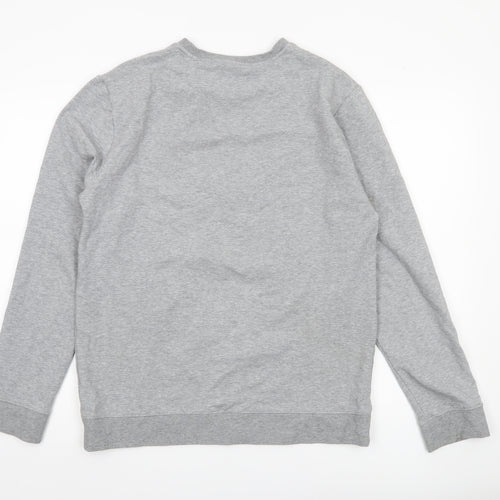 Guess Men’s Grey Slim Fit Graphic Logo Sweatshirt Size L