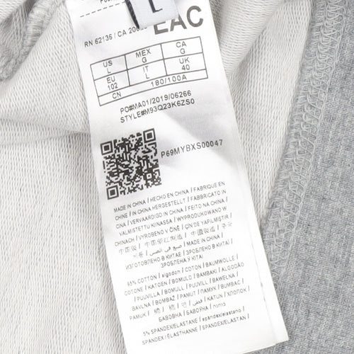 Guess Men’s Grey Slim Fit Graphic Logo Sweatshirt Size L