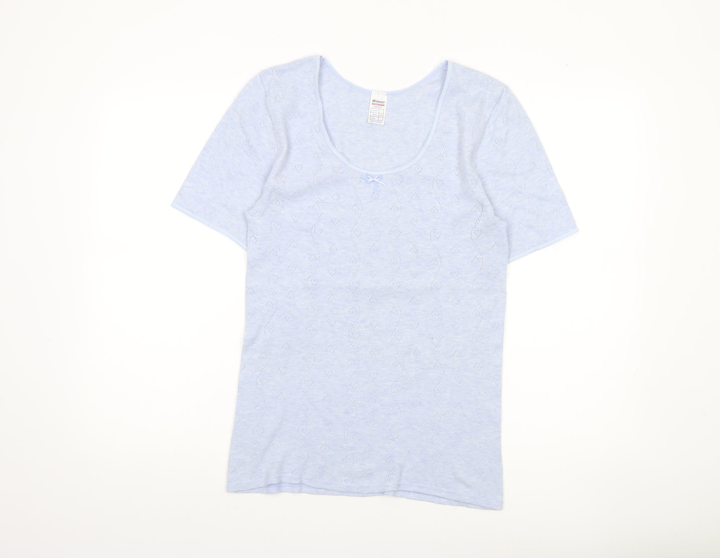 Damart Women’s Blue Scoop Neck Short Sleeve Knit T-Shirt L