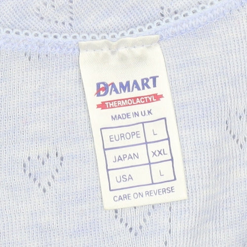 Damart Women’s Blue Scoop Neck Short Sleeve Knit T-Shirt L