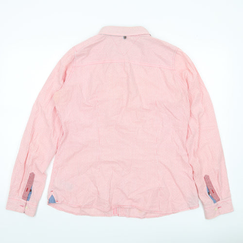 Hilfiger Denim Men's XL Pink Striped Button-Up Shirt Long Sleeve