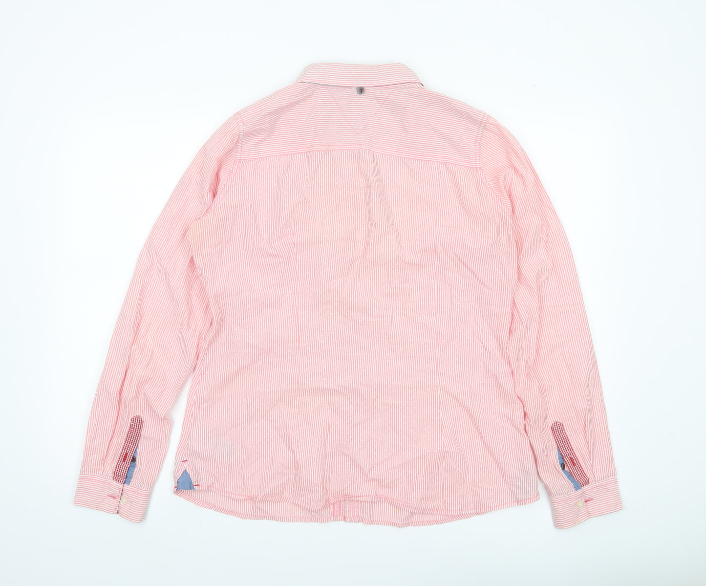 Hilfiger Denim Men's XL Pink Striped Button-Up Shirt Long Sleeve