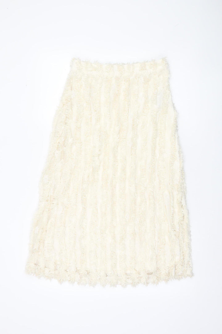 Vila Womens Ivory A-Line Lace Skirt Size 6 Knee Length