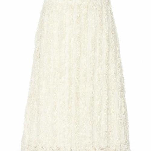 Vila Womens Ivory A-Line Lace Skirt Size 6 Knee Length