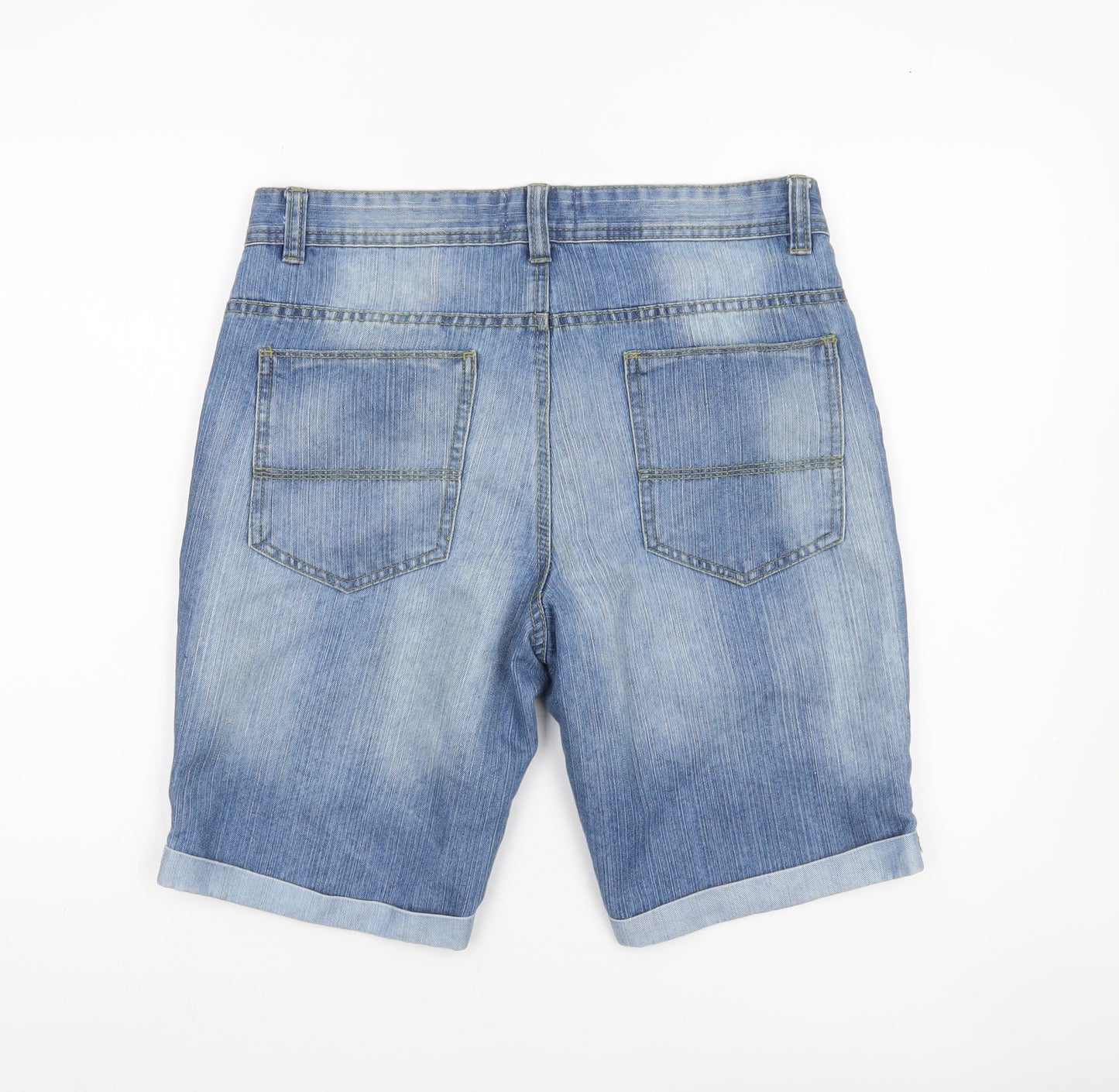 Cedar Wood State Men's Blue Denim Chino Shorts W32 Regular Fit