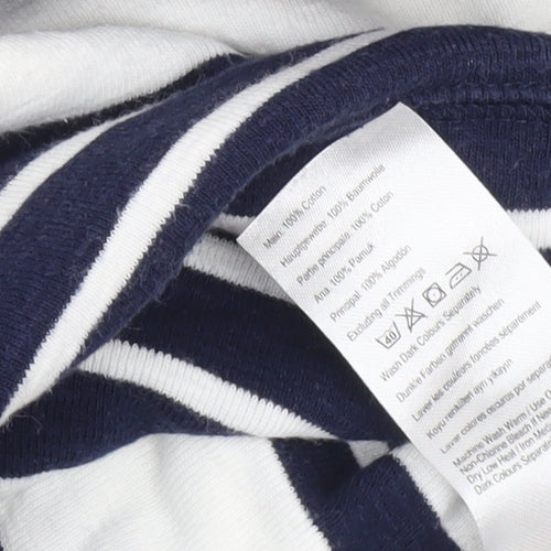 Joules Women’s Navy White Striped Hoodie UK 6 Cotton Pullover