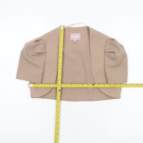 Fran Jane Women’s Beige Cropped Blazer Jacket Size 10
