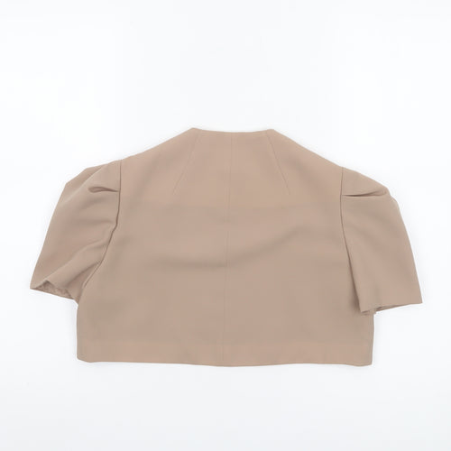 Fran Jane Women’s Beige Cropped Blazer Jacket Size 10