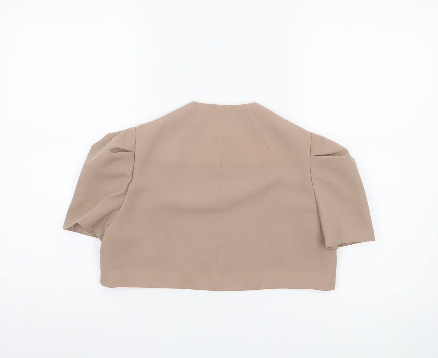 Fran Jane Women’s Beige Cropped Blazer Jacket Size 10