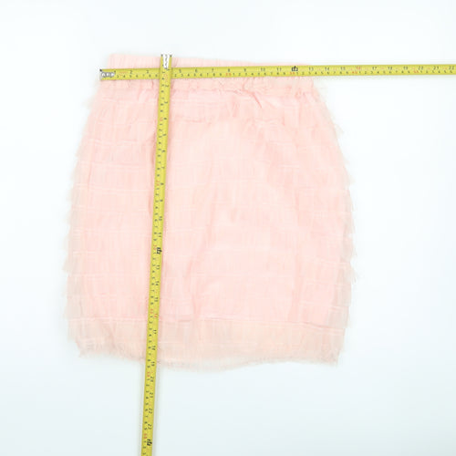 Rare London Women’s Pink Short Ruffle Skirt Size 10 Party Wear