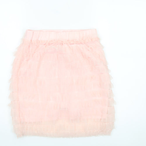 Rare London Women’s Pink Short Ruffle Skirt Size 10 Party Wear