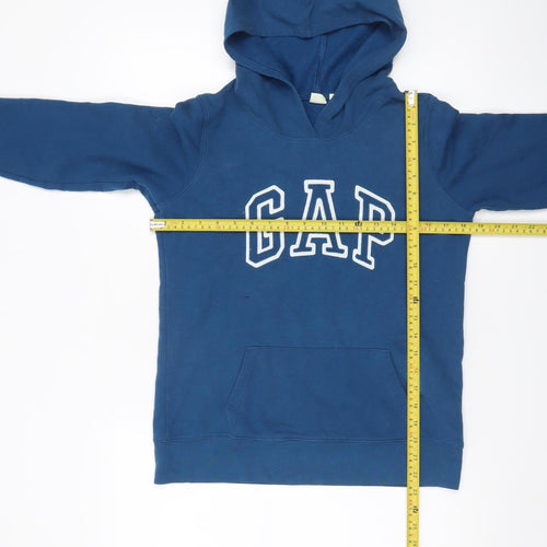 GAP Women’s Blue Pullover Hoodie XS Cotton Blend Logo Sweatshirt
