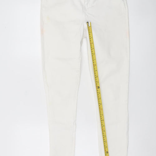 City H Paris Womens White Size 14 Skinny Jeggings Cotton Stretch