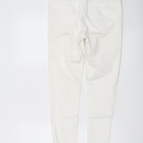 City H Paris Womens White Size 14 Skinny Jeggings Cotton Stretch