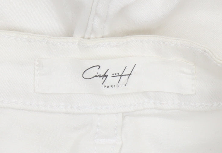 City H Paris Womens White Size 14 Skinny Jeggings Cotton Stretch