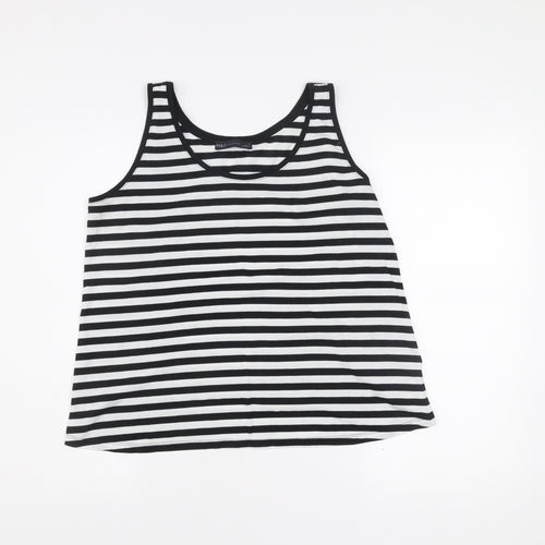 Marks and Spencer Womens Black White Stripe Tank Top Size 12