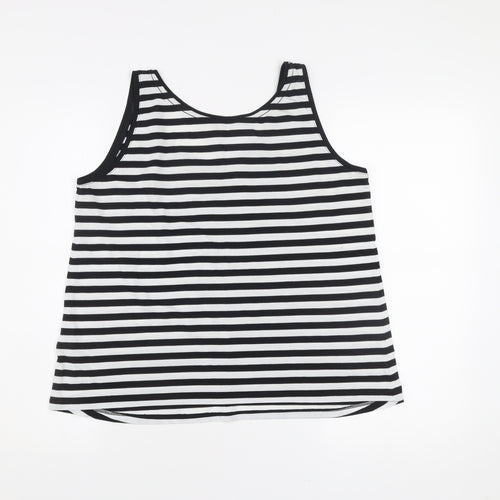 Marks and Spencer Womens Black White Stripe Tank Top Size 12