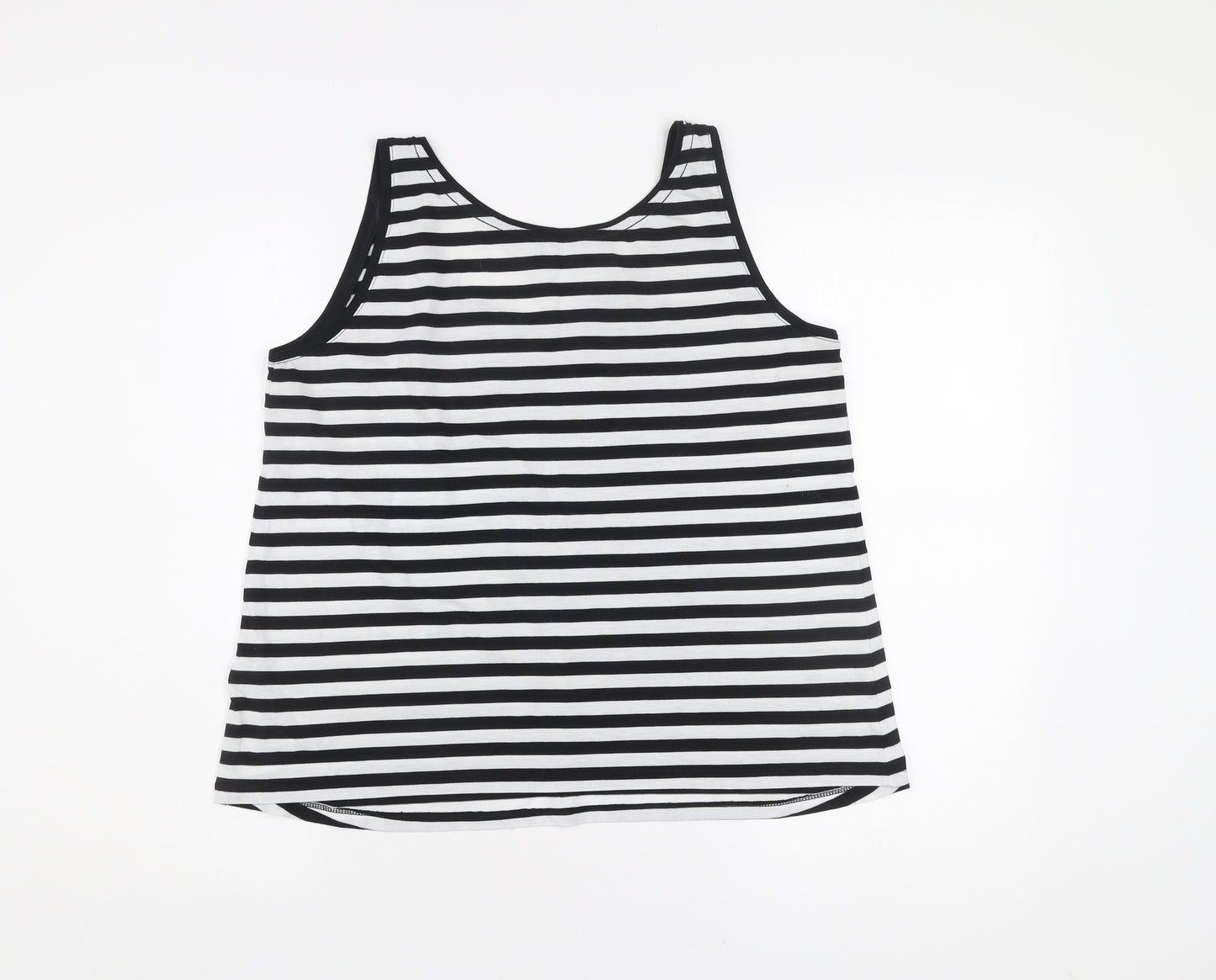 Marks and Spencer Womens Black White Stripe Tank Top Size 12