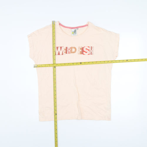 Weird Fish Womens Pink Size 12 Cotton T-Shirt Casual Crew Neck