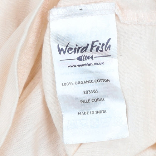 Weird Fish Womens Pink Size 12 Cotton T-Shirt Casual Crew Neck