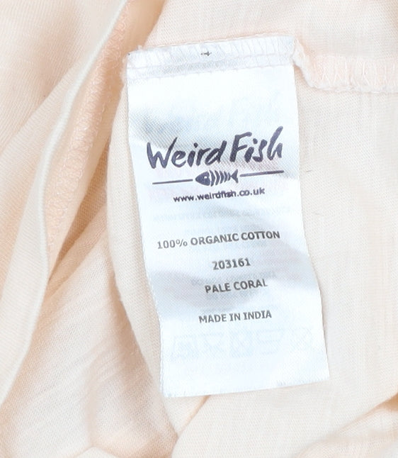 Weird Fish Womens Pink Size 12 Cotton T-Shirt Casual Crew Neck
