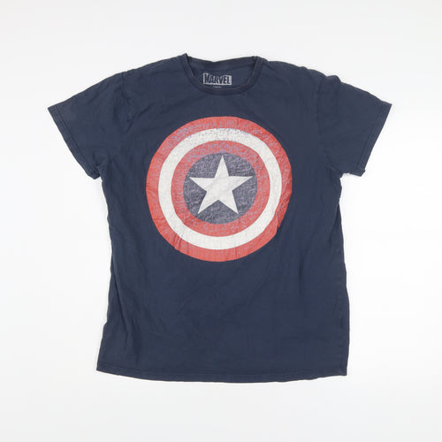 Marvel Men’s Blue XL Captain America Shield Graphic T-Shirt