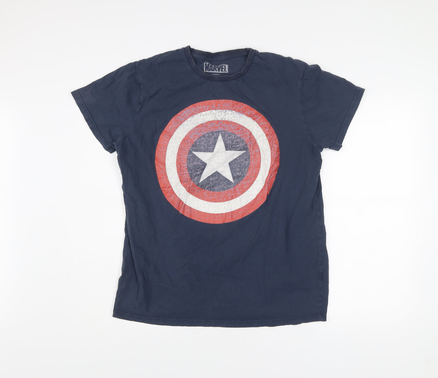 Marvel Men’s Blue XL Captain America Shield Graphic T-Shirt