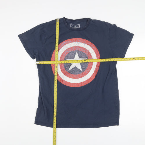 Marvel Men’s Blue XL Captain America Shield Graphic T-Shirt