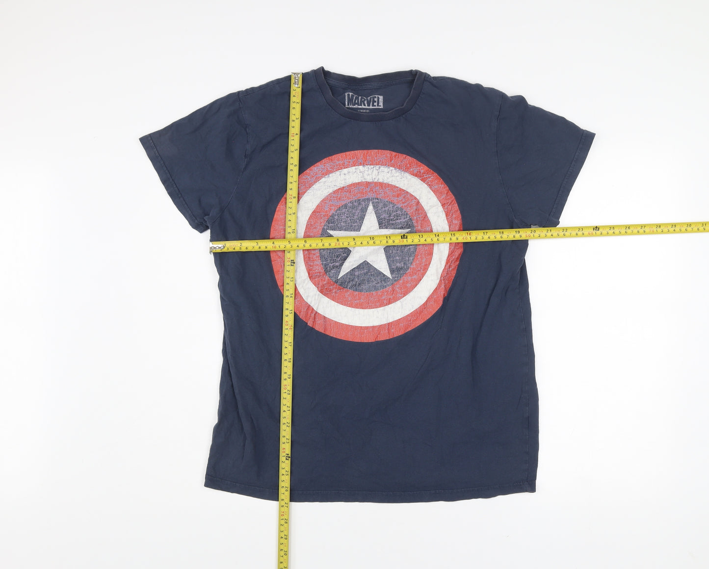 Marvel Men’s Blue XL Captain America Shield Graphic T-Shirt