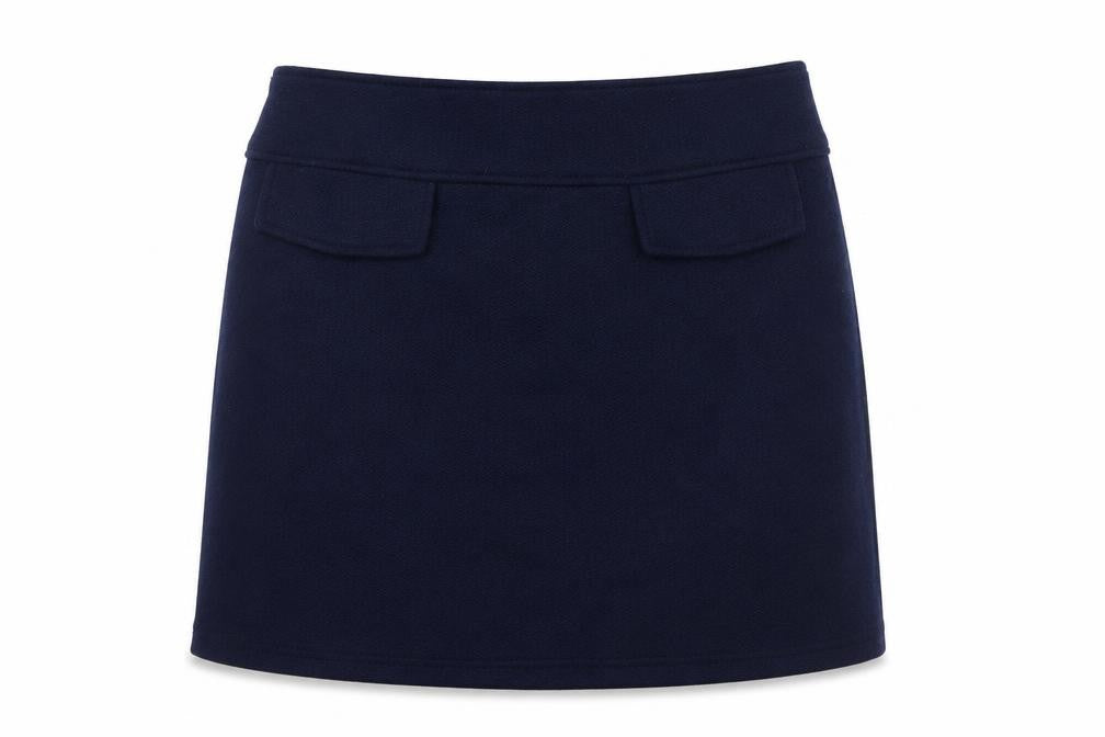 Front view of River Island Women's Blue, size 12, Short Pencil Skirt