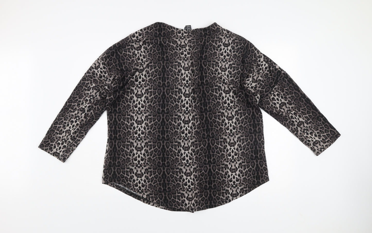 Izabel London Women’s Brown Leopard Print Zip Front Jumper Size 22