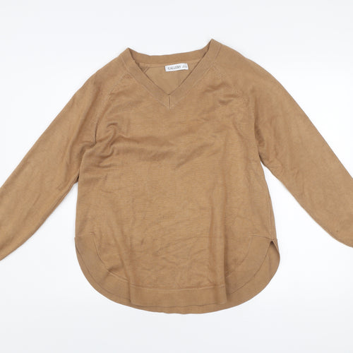 Gallery Women’s Brown V-Neck Pullover Jumper Size S