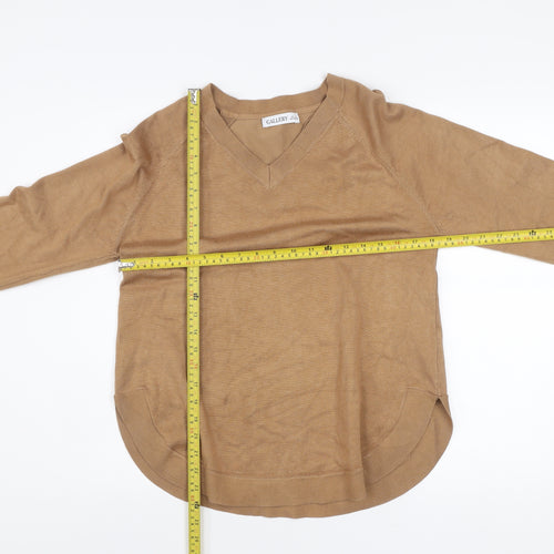 Gallery Women’s Brown V-Neck Pullover Jumper Size S