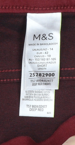 Marks and Spencer Women’s Red Size 14 Skinny Slim Jeans