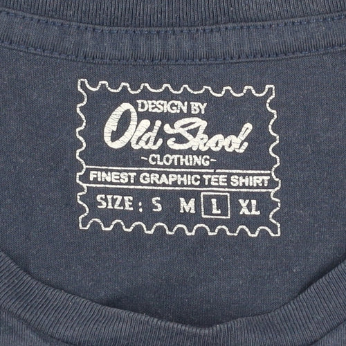 Old Skool Men’s Blue L Graphic Print Crew Neck T-Shirt