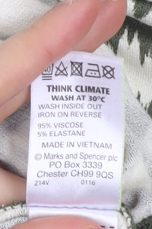 Marks and Spencer Womens Green Geometric T-Shirt Size 10