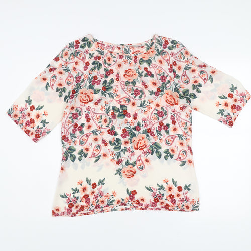 Peacocks Women’s Multicoloured Floral Blouse Size 10 Tunic Style
