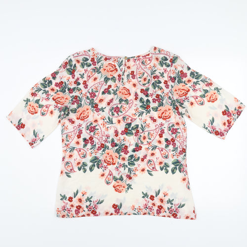 Peacocks Women’s Multicoloured Floral Blouse Size 10 Tunic Style