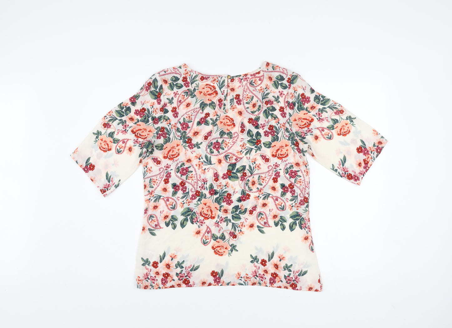 Peacocks Women’s Multicoloured Floral Blouse Size 10 Tunic Style