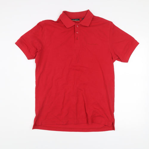 Pierre Cardin Men's Red Cotton Polo Shirt M Regular Fit Casual