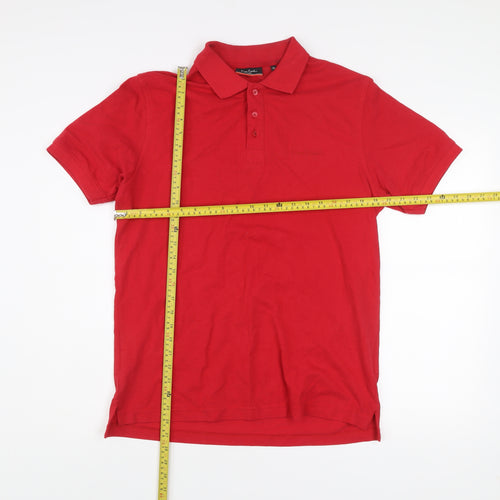 Pierre Cardin Men's Red Cotton Polo Shirt M Regular Fit Casual
