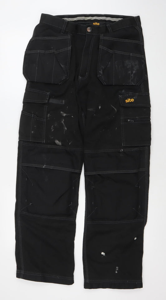 Marks and Spencer Mens Black Regular Fit Dress Pants 34W 29L – Preworn