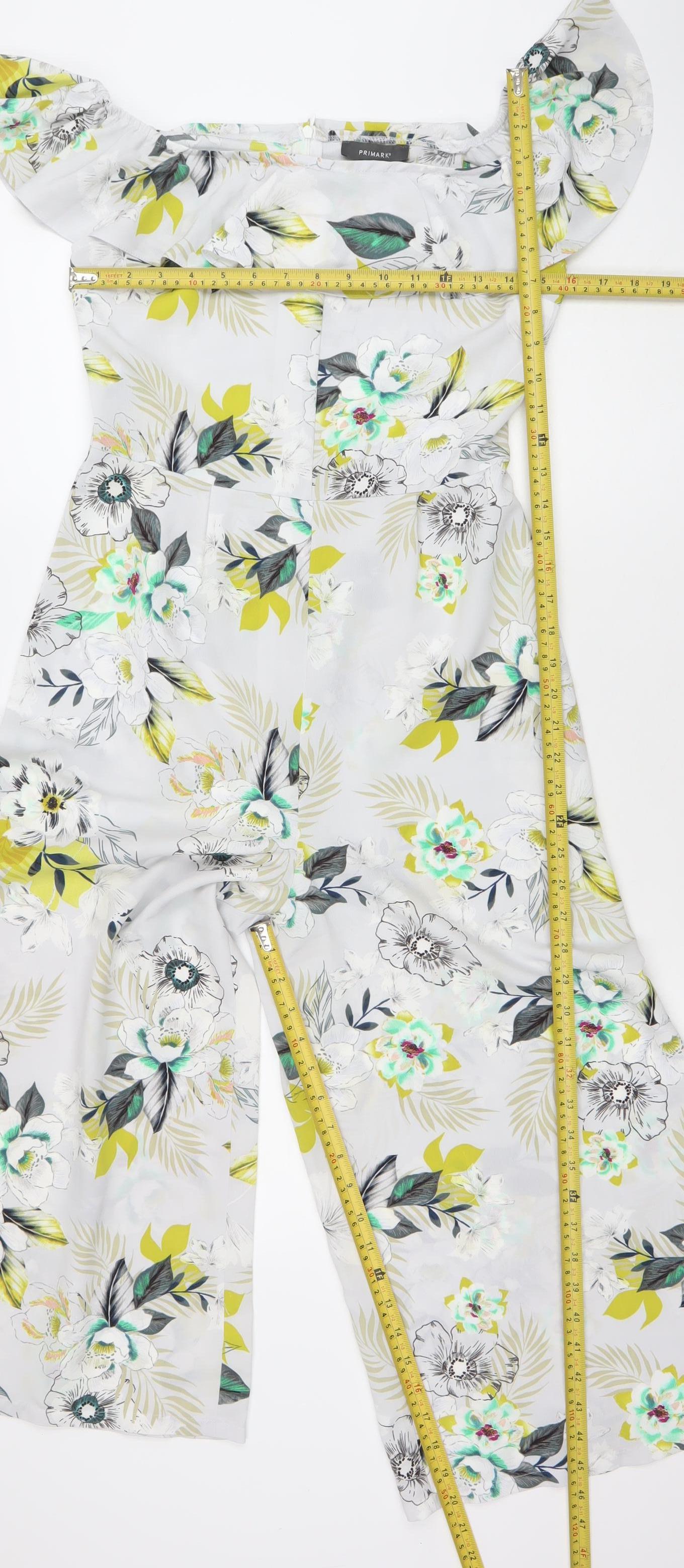 Primark Women’s Multicoloured Floral Off Shoulder Jumpsuit Size 10