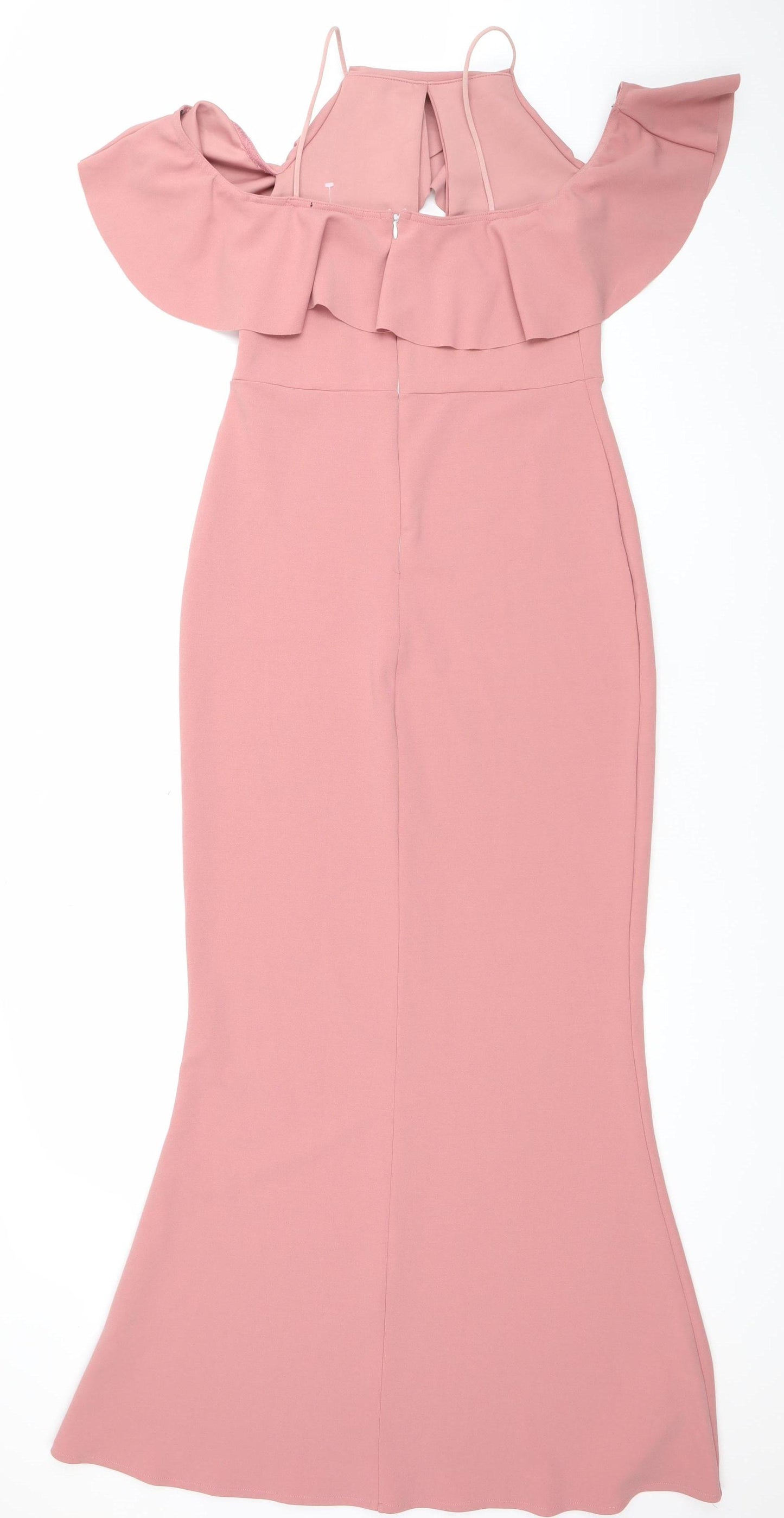 Missguided Women’s Pink Off Shoulder Midi Bodycon Dress Size 12