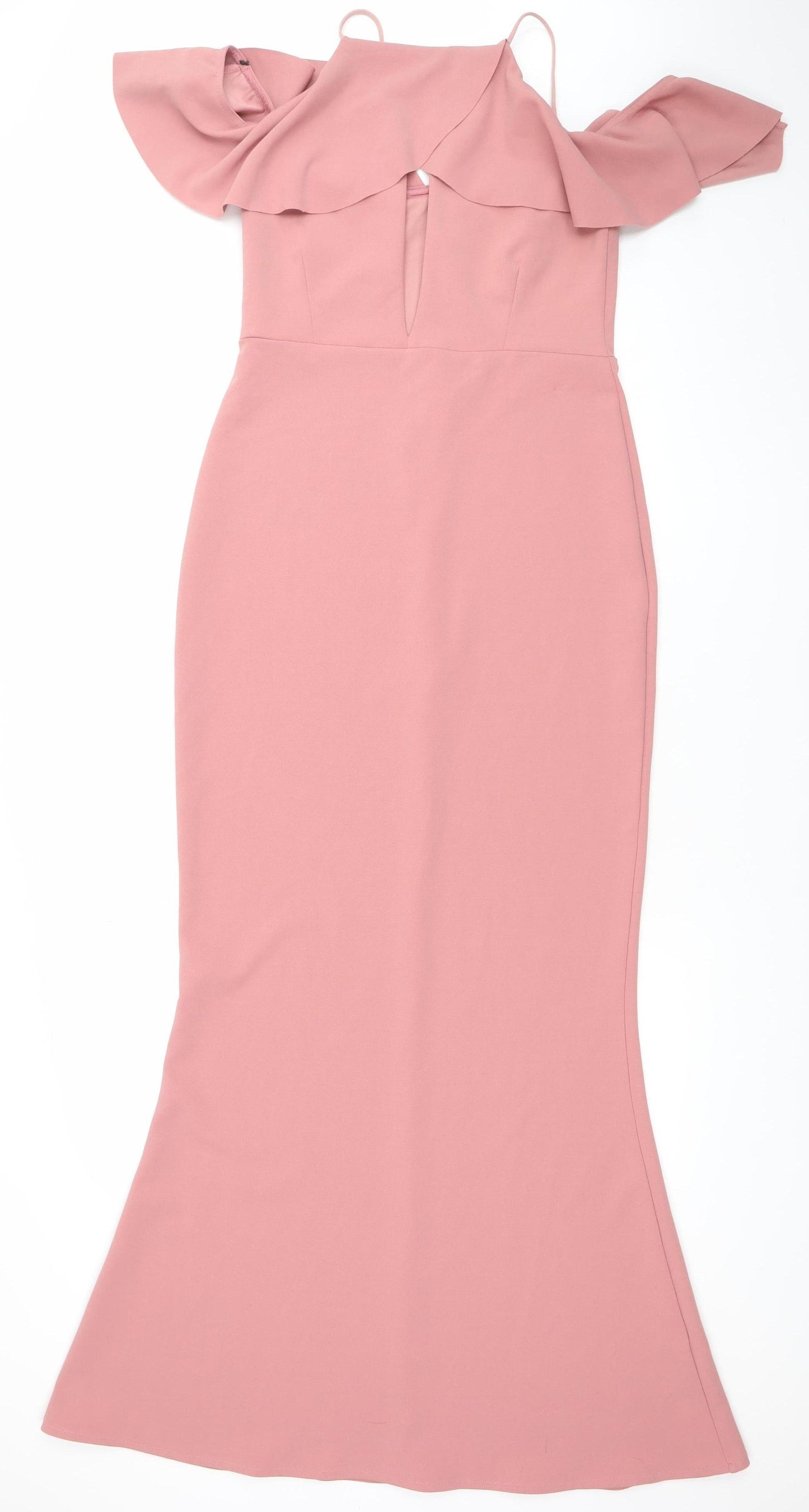 Missguided Women’s Pink Off Shoulder Midi Bodycon Dress Size 12
